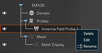 antenna probe context menu